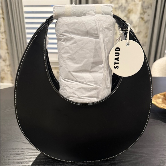 STAUD Handbags - STAUD Black Moon Tote Bag